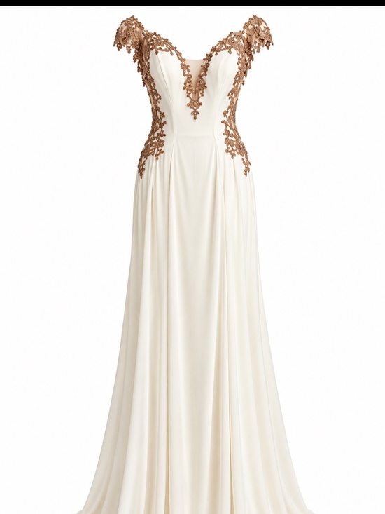 Faviana Glamour Dresses & Skirts - NWT Faviana Glamour S10001, ivory Rose, gold beaded gown, size 6